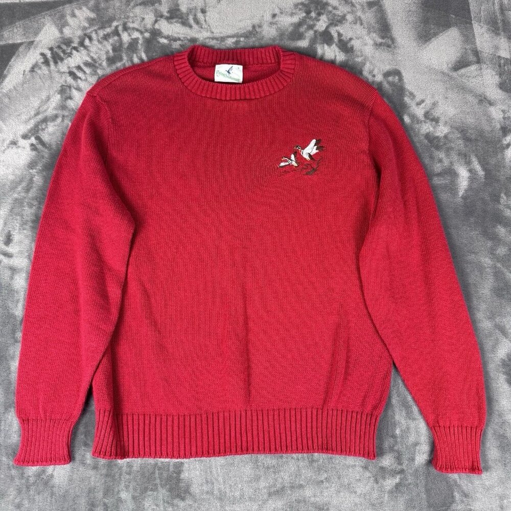 Flying Scotsman Sweater Men’s Large Wool Grandpa Fisherman 90s Vintage Retro Red